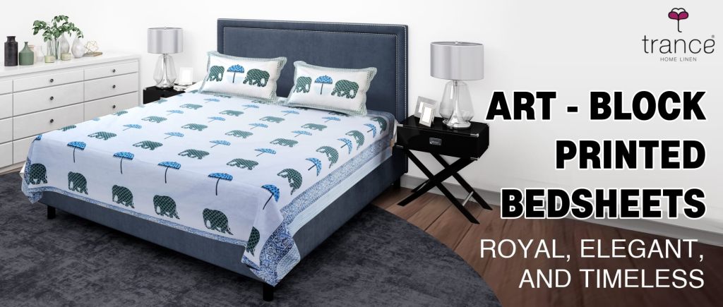 Get the art block printed bedsheets which is royal